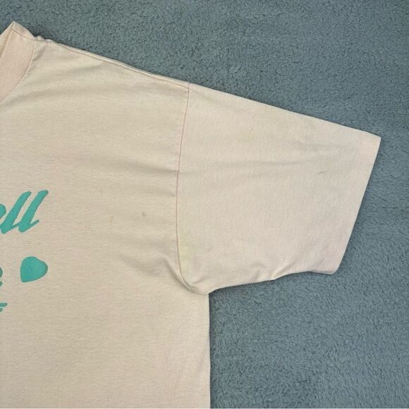 Vintage Hanes Shirt Adult Extra Large Pink Baseball Mom Logo Spell Out 50/50 Tee - Picture 6 of 16